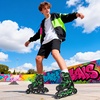 image:image2PM SPORTS Torinx Inline Skates for Kids Boys Girls Ages 58 812 46 612 with Light Up Wheels Adjustable Kids Roller Skates Blades for Adults Men Women Beginners YouthsA Green