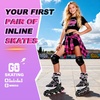 image:image2PM SPORTS Torinx Inline Skates for Kids Boys Girls Ages 58 812 46 612 with Light Up Wheels Adjustable Kids Roller Skates Blades for Adults Men Women Beginners YouthsH Black Pink