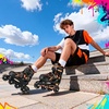 image:image2PM SPORTS Torinx Inline Skates for Kids Boys Girls Ages 58 812 46 612 with Light Up Wheels Adjustable Kids Roller Skates Blades for Adults Men Women Beginners YouthsE Orange