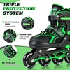 image:image2PM SPORTS Torinx Inline Skates for Kids Boys Girls Ages 58 812 46 612 with Light Up Wheels Adjustable Kids Roller Skates Blades for Adults Men Women Beginners YouthsA Green