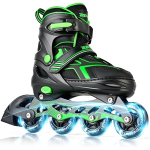 image:image2PM SPORTS Torinx Inline Skates for Kids Boys Girls Ages 58 812 46 612 with Light Up Wheels Adjustable Kids Roller Skates Blades for Adults Men Women Beginners YouthsA Green