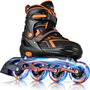 image:image2PM SPORTS Torinx Inline Skates for Kids Boys Girls Ages 58 812 46 612 with Light Up Wheels Adjustable Kids Roller Skates Blades for Adults Men Women Beginners YouthsE Orange
