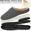 imageVeraCosy Mens Wool Felt Slippers Warm Fuzzy Faux Sherpa Slipon Memory Foam Indoor House SlippersDark Gray