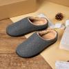 imageVeraCosy Mens Wool Felt Slippers Warm Fuzzy Faux Sherpa Slipon Memory Foam Indoor House SlippersDark Gray