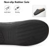 imageVeraCosy Mens Wool Felt Slippers Warm Fuzzy Faux Sherpa Slipon Memory Foam Indoor House SlippersDark Gray