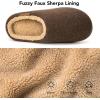imageVeraCosy Mens Wool Felt Slippers Warm Fuzzy Faux Sherpa Slipon Memory Foam Indoor House SlippersNutty Coffee