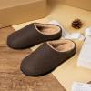 imageVeraCosy Mens Wool Felt Slippers Warm Fuzzy Faux Sherpa Slipon Memory Foam Indoor House SlippersNutty Coffee