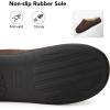 imageVeraCosy Mens Wool Felt Slippers Warm Fuzzy Faux Sherpa Slipon Memory Foam Indoor House SlippersNutty Coffee