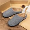 imageVeraCosy Mens Wool Felt Slippers Warm Fuzzy Faux Sherpa Slipon Memory Foam Indoor House SlippersPale Gray