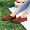 imageVeraCosy Womens Fuzzy Teddy Slippers Lightweight Memory Foam Indoor House ShoesBrown