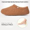 imageVeraCosy Womens Fuzzy Teddy Slippers Lightweight Memory Foam Indoor House ShoesTan