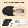imageVeraCosy Womens Moccasin Slippers Warm Comfy Woolfelt Memory Foam Indoor House ShoesBlack