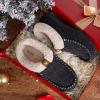 imageVeraCosy Womens Moccasin Slippers Warm Comfy Woolfelt Memory Foam Indoor House ShoesBlack