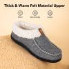 imageVeraCosy Womens Moccasin Slippers Warm Comfy Woolfelt Memory Foam Indoor House ShoesDark Grey