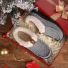imageVeraCosy Womens Moccasin Slippers Warm Comfy Woolfelt Memory Foam Indoor House ShoesGrey