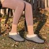imageVeraCosy Womens Moccasin Slippers Warm Comfy Woolfelt Memory Foam Indoor House ShoesGrey