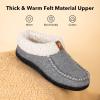 imageVeraCosy Womens Moccasin Slippers Warm Comfy Woolfelt Memory Foam Indoor House ShoesGrey