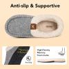 imageVeraCosy Womens Moccasin Slippers Warm Comfy Woolfelt Memory Foam Indoor House ShoesGrey