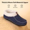 imageVeraCosy Womens Moccasin Slippers Warm Comfy Woolfelt Memory Foam Indoor House ShoesNavy