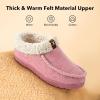 imageVeraCosy Womens Moccasin Slippers Warm Comfy Woolfelt Memory Foam Indoor House ShoesTender Pink