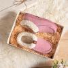 imageVeraCosy Womens Moccasin Slippers Warm Comfy Woolfelt Memory Foam Indoor House ShoesTender Pink