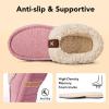 imageVeraCosy Womens Moccasin Slippers Warm Comfy Woolfelt Memory Foam Indoor House ShoesTender Pink