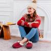 imageVeraCosy Womens Moccasin Slippers Warm Comfy Woolfelt Memory Foam Indoor House ShoesWine Red