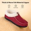 imageVeraCosy Womens Moccasin Slippers Warm Comfy Woolfelt Memory Foam Indoor House ShoesWine Red