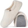 imageVeraCosy Womens Fuzzy Teddy Slippers Lightweight Memory Foam Indoor House ShoesCream White