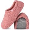 imageVeraCosy Womens Fuzzy Teddy Slippers Lightweight Memory Foam Indoor House ShoesPink