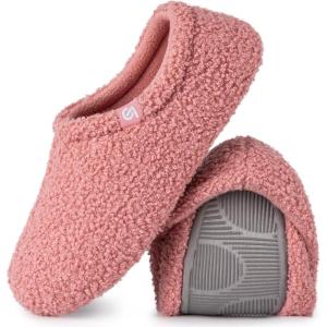 imageVeraCosy Womens Fuzzy Teddy Slippers Lightweight Memory Foam Indoor House ShoesPink