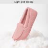 imageEverFoams Womens Lightweight Indoor Outdoor Memory Foam House Shoes Comfy Breathable Waffle Knitted Moccasins Loafer SlippersPink