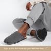 imageVeraCosy Mens Comfy Corduroy Memory Foam Scuff Slippers Soft Faux Fur Lined House Shoes with AntiSkid Lightweight SoleBland Gray
