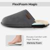 imageVeraCosy Mens Comfy Corduroy Memory Foam Scuff Slippers Soft Faux Fur Lined House Shoes with AntiSkid Lightweight SoleBland Gray