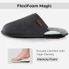 imageVeraCosy Mens Comfy Corduroy Memory Foam Scuff Slippers Soft Faux Fur Lined House Shoes with AntiSkid Lightweight SoleCharcoal Gray