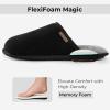 imageVeraCosy Mens Comfy Corduroy Memory Foam Scuff Slippers Soft Faux Fur Lined House Shoes with AntiSkid Lightweight SoleDark Black
