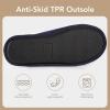 imageVeraCosy Mens Comfy Corduroy Memory Foam Scuff Slippers Soft Faux Fur Lined House Shoes with AntiSkid Lightweight SoleNavy Blue