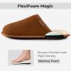 imageVeraCosy Mens Comfy Corduroy Memory Foam Scuff Slippers Soft Faux Fur Lined House Shoes with AntiSkid Lightweight SolePecan Chestnut