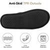 imageVeraCosy Mens Corduroy Scuff Slippers Soft Comfy Memory Foam Nonslip Indoor House ShoesCarbon Black