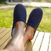 imageVeraCosy Mens Corduroy Scuff Slippers Soft Comfy Memory Foam Nonslip Indoor House ShoesDark Navy Blue