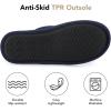 imageVeraCosy Mens Corduroy Scuff Slippers Soft Comfy Memory Foam Nonslip Indoor House ShoesDark Navy Blue