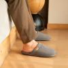 imageVeraCosy Mens Corduroy Scuff Slippers Soft Comfy Memory Foam Nonslip Indoor House ShoesSteel Gray