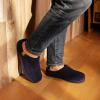 imageVeraCosy Mens Moccasin Slippers Comfy Soft Durable Slipon Indoor Memory Foam House ShoesDark Navy Blue