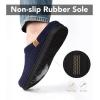 imageVeraCosy Mens Moccasin Slippers Comfy Soft Durable Slipon Indoor Memory Foam House ShoesDark Navy Blue