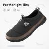 imageVeraCosy Mens Quilted Closedback Slippers Comfy Lightweight Memory Foam Camping Style Indoor House ShoesEbony Black