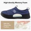 imageVeraCosy Mens Quilted Closedback Slippers Comfy Lightweight Memory Foam Camping Style Indoor House ShoesNavy Blue