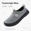 imageVeraCosy Mens Quilted Closedback Slippers Comfy Lightweight Memory Foam Camping Style Indoor House ShoesNeutral Gray