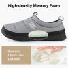 imageVeraCosy Mens Quilted Closedback Slippers Comfy Lightweight Memory Foam Camping Style Indoor House ShoesNeutral Gray