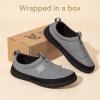 imageVeraCosy Mens Quilted Closedback Slippers Comfy Lightweight Memory Foam Camping Style Indoor House ShoesNeutral Gray
