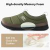imageVeraCosy Mens Quilted Closedback Slippers Comfy Lightweight Memory Foam Camping Style Indoor House ShoesOlive Green